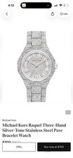 MICHAEL KORS MK4691 Raquel Pave Women's Silver-Tone Crystal Pave Watch BNWT/Box picture