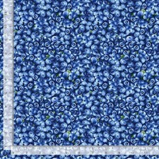 Food Fabric | Summer Picnic Packed Blueberries Blue | Timeless Treasures YARD picture