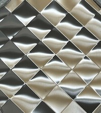 48X120 Diamond Stainless Steel Quilted Wall Back Splash Restaurant Food Truck picture