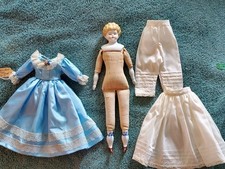 Antique 12.5” Hertwig Blonde China Head Doll Original Body Nicely Dressed picture