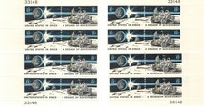 1971 LUNAR ROVER 8 C USA STAMPS, 4 MATCHING BLOCKS OF 4, A DECADE OF ACHIEVMENT picture