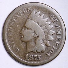 1875 INDIAN HEAD CENT G/VG  LOWEST PRICES ON THE BAY = picture