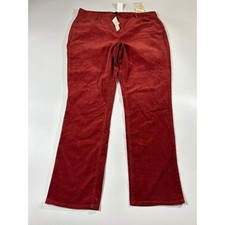 Talbots Heritage Corduroy Pants Womens 16P Red Straight Slimming New 04/13 picture