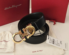 Salvatore Ferragamo Men's Reversible Leather Belt Black Brown 30-38 picture