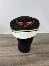 Vintage 1940's 1950's Harley Davidson Captains Hat Cap Biker Motorcycle 75/8 picture