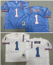 VINTAGE Warren Moon #1 Oilers Throwback Stitched Jersey picture