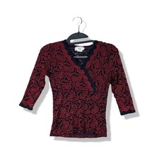 Napoli Lace Wrap Top Women Large Slim Burgundy Gothic Whimsigoth Romantic Grunge picture
