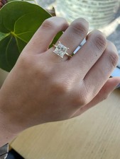 Stunning Princess Lab Grown Diamond Ring 4.55 Ct E/VS1 18K Yellow Gold Jewelry picture