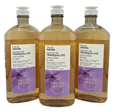 NEW Bath & Body Works Lot 3 Calm Haven Lavender Iris Wash Shower Foam Bath 10 oz picture