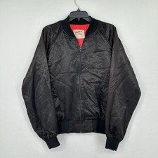 VTG DARE To Keep Kids Off Drugs Satin Black Bomber Jacket Mens XL Streetwear picture