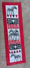 Original Kenya Batik Zebra Textile Wall Hanging African Safari Folk Art 61