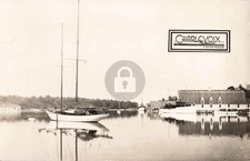 Charlevoix The Beautiful, Waterfront Scene MI Michigan RPPC Photo Postcard COPY picture