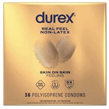 Durex Real Feel Non Latex Condoms, Lubricated 36 Count (Pack of 1), Tan picture