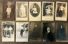 10 Rppc Real Photo Studio Vintage & Antique Postcards Children Babies Men picture