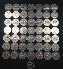 Old Canadian Nickel Lot - 50 Coins - 1953-1981 - PURE NICKEL -  picture