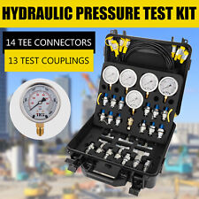Hydraulic Pressure Test Kit 5 Gauges 5 Test Hoses 13 Couplings 14 Tee Connectors picture