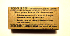 Confraternity Sick Call Last Rites Set in Box w Candles, Holy Water Btl., Cloth picture