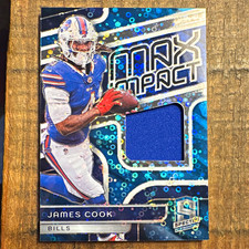 Panini Spectra 2024 James Cook Max Impact Neon Blue Prizm MEM #MI-JCK /60 picture