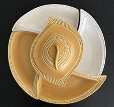 Vintage MCM Miramar of Calif. #905 6 pc.  Dip Set Yellow & White USA Made picture