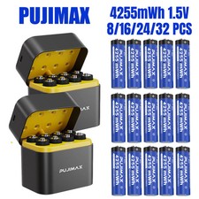 8/16/24/32PCS 1.5V 4255mWh AA Rechargeable Lithium Battery with Charger Box picture