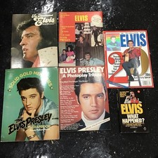 Vintage Elvis Presley Memorabilia Book Lot: Scrapbook, Tribute Books, Photos set picture