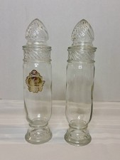 2 ANTIQUE MARLY TIFFIN APOTHECARY SOAP GLASS JARS PRE-1930 ORIGINAL LABEL picture