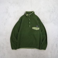 Patagonia Synchilla Snap T Pullover Fleece Jacket Size Large Green picture