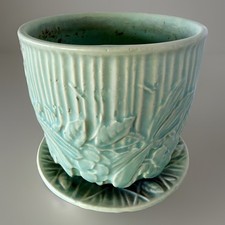 Vintage Rare McCoy Dragonfly Pattern Planter W/ attached Saucer picture