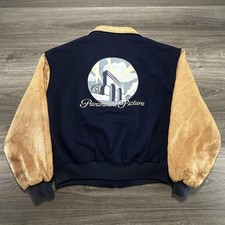 Vintage Paramount Pictures Jacket Mens XL Blue Wool Varsity Bomber Movie 80s picture