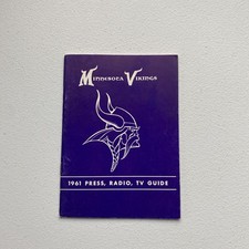 Vintage 1961 Minnesota Vikings Official Press Radio TV Guide NFL Football picture