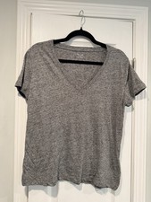 NWOT Madewell Size M Gray Heather V Neck Short Sleeve Slub Cotton Tee Shirt picture