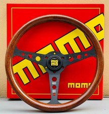 NEW MOMO Heritage Indy Black Woodgrain Mahogany Wood Steering Wheel 350mm picture