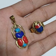 Handmade copper scarab ring & pendant, Pharaonic jewelry, ancient Egypt heritage picture