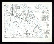 Texas Map San Saba County Richland Springs Cherokee Bend Hall Highways Railroad picture