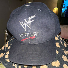 No Defeat WWF Attitude Black Adjustable Strapback Cap Hat Wrestling picture