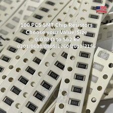 100 Pieces SMD Chip SMT Resistors - Choose Package and Value 0201/0603/0805/1206 picture