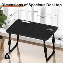 Lap Desk for Bed Adjustable Height USB Port 23.6