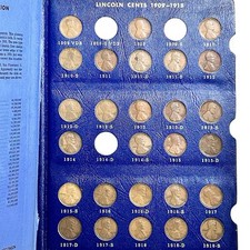 1909-1940 Lincoln Wheat Cent Album 85/90 Coins 1922 Weak D, 1910S-1915S, 1924-D picture