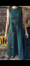 Elegant Dark Green Faux Suede Midi Dress Calvin Klein picture