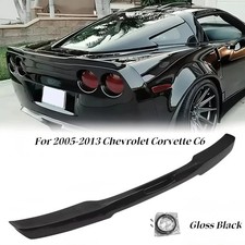 Rear Trunk Wing Spoiler For 2005-2013 Corvette C6 ZR1 Extended Style Gloss Black picture