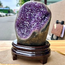 4.82LB  High quality amethyst cave skeleton specimen+pedestal picture