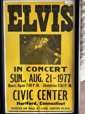 Elvis Presley In Concert Poster, Aug 21 1977 Civic Center Hartford CT picture