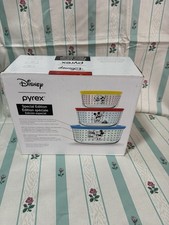 Pyrex Disney Mickey Mouse 6 Pc Storage Bowl Set w Lids Special Edition NEW picture
