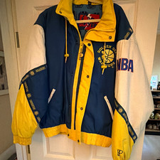 Vintage Pro Player Golden State Warriors Zip-Up Jacket Blue/Yellow/White XL picture