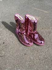Ugg Australia Womens Classic  Pink Sequin Boot  Size 10  picture