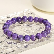 Genuine Charoite Crystal Balance Round 8MM Bead Healing Protection Bracelet Gift picture