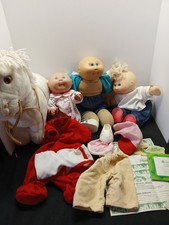 set of 3 vintage cabbage patch kids dolls with pony picture