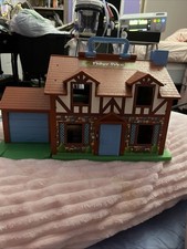 Vintage Fisher Price Little People Tudor House 952 Figures Cars Lot picture