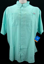 NEW Columbia Tamiami Short Sleeve PFG Gulf Stream Blue Button Up Shirt Men's XL picture