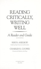 Reading Critically, Writing Well : A Reader and Guide Paperback picture